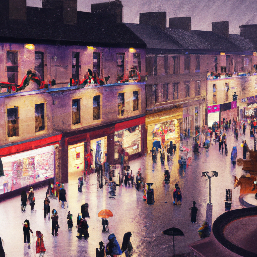 perth city centre in Scotland, busy with Christmas shoppers