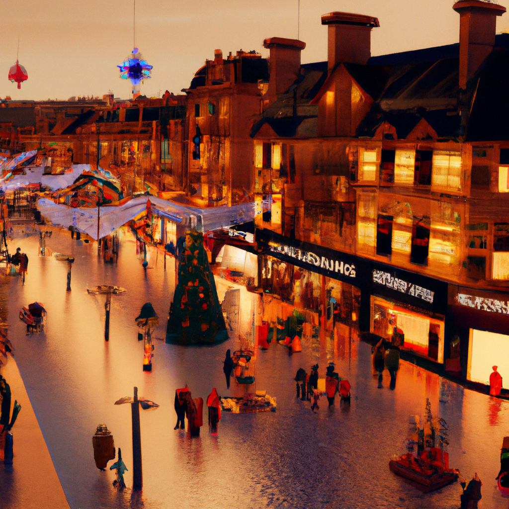 perth city centre in Scotland, busy with Christmas shoppers